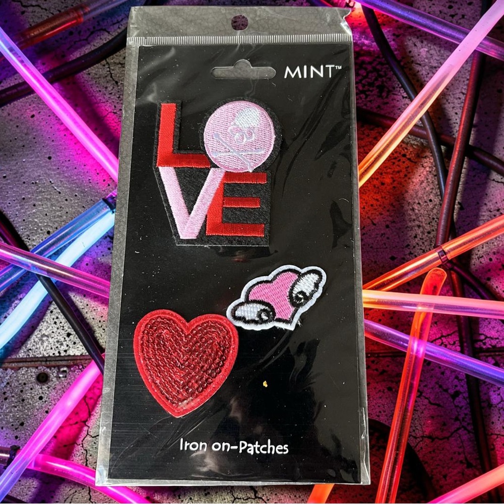Love Embroidered Iron-On Patches Set by Mint
